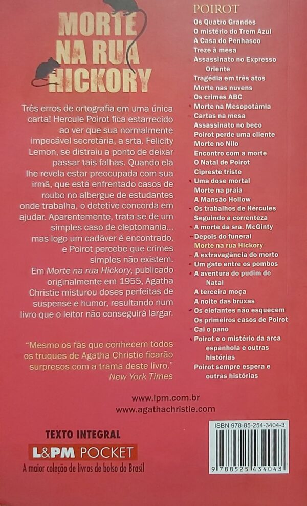 Morte na rua Hickory [Paperback] Christie, Agatha