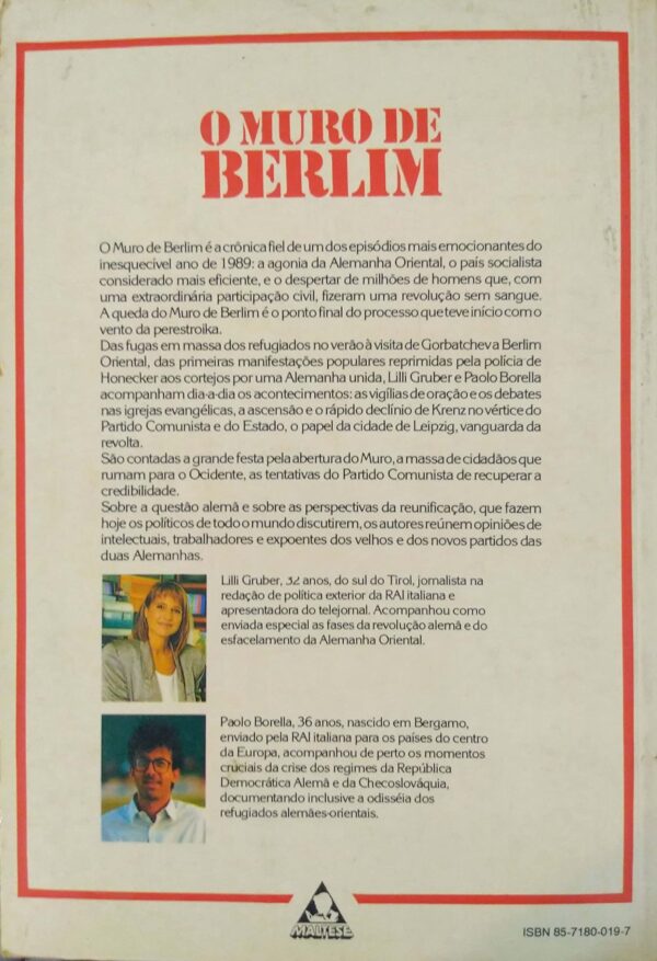 O Muro de Berlim [Paperback] unknown